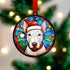 Bull Terrier in Santa Hat Suncatcher Decoration
